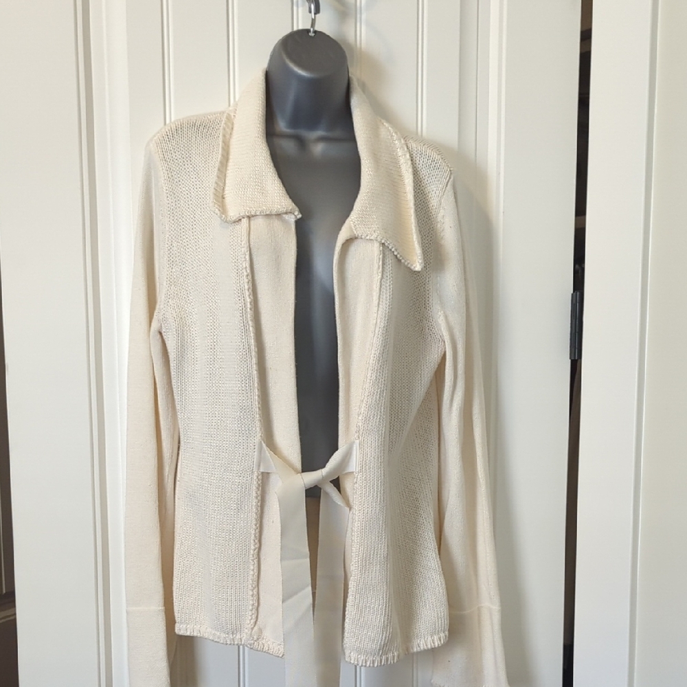 White House Black Market Cream Cardigan